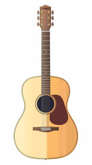 Fototapeta premium Detailed Vector Illustration of Acoustic Guitars Showcasing Polished Wood Finish and Craftsmanship for Musical Performances