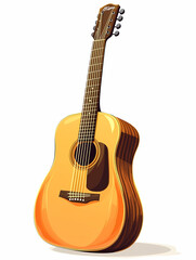 Naklejka premium Detailed Vector Illustration of Acoustic Guitars Showcasing Polished Wood Finish and Craftsmanship for Musical Performances