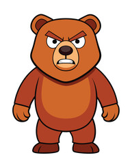 A angry bear cartoon character design illustration