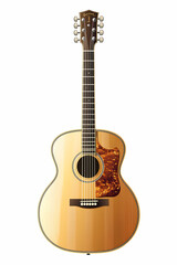 Fototapeta premium Detailed Vector Illustration of Acoustic Guitars Showcasing Polished Wood Finish and Craftsmanship for Musical Performances