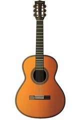 Obraz premium Detailed Vector Illustration of Acoustic Guitars Showcasing Polished Wood Finish and Craftsmanship for Musical Performances