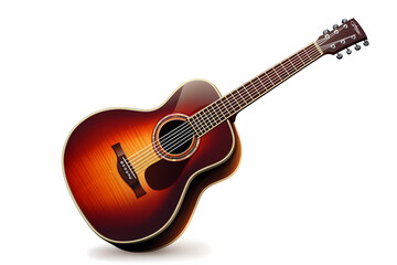 Fototapeta premium Detailed Vector Illustration of Acoustic Guitars Showcasing Polished Wood Finish and Craftsmanship for Musical Performances