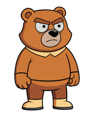 Fototapeta premium A angry bear cartoon character design illustration