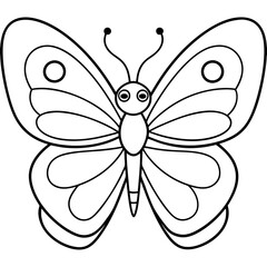 Butterfly coloring pages line art vector