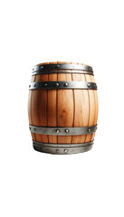 Obraz premium Old wooden barrel isolated on transparent background 