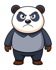 A angry panda cartoon character design illustration
