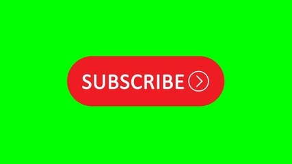 Simple and minimalist red subscribe button with animated arrow loop video on green screen, ideal for channel subscribe prompts, newsletter subscription calls, and online content engagement - Powered by Adobe