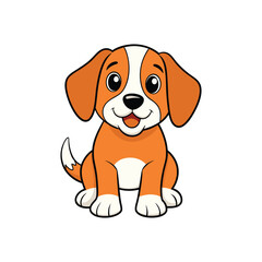 Cartoon color cute cat vector isolated on white background.