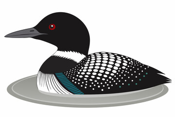 Common Loon bird vector art illustration 