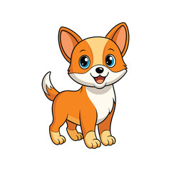 Cartoon color cute cat vector isolated on white background.