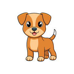 Cartoon color cute cat vector isolated on white background.