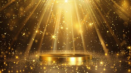  A golden Christmas lights background with soft, warm golden lights strung in intricate patterns across a dark backdrop. 