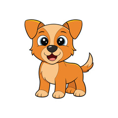 Cartoon color cute cat vector isolated on white background.