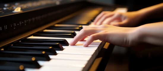 Obraz premium Piano Keys and Hands