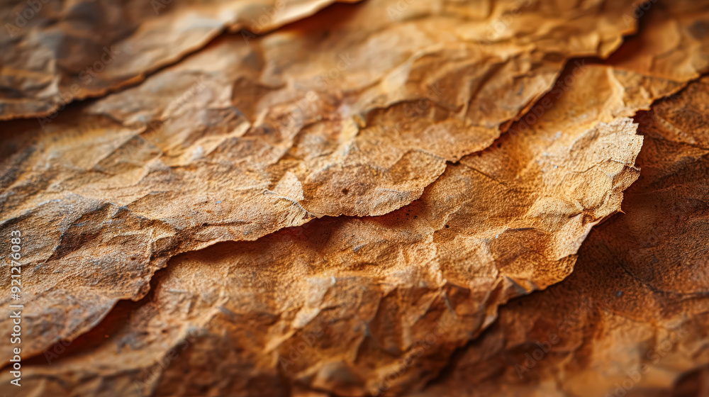 Poster a stack of brown paper with a rough texture. the paper is piled on top of each other, creating a sen