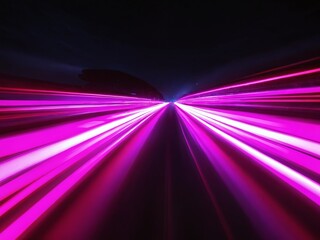 Fototapeta premium Vibrant pink light trails creating a dynamic abstract visual experience at night