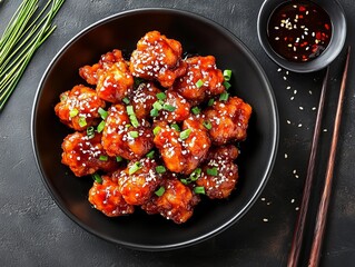 A General Tso’s Chicken. The most popular Chinese dishes. A sweet, slightly spicy deep-fried chicken dish that is popular in American-Chinese cuisine.