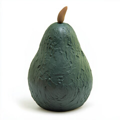 Naklejka premium Avocado illustration made of sculpting clay over white background