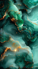 Lamas personalizadas con tu foto Vibrant Swirls of Teal and Gold Abstract Art with Glitter Accents