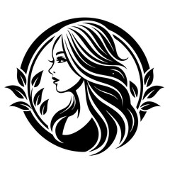 beauty care logo design silhouette vector art illustration