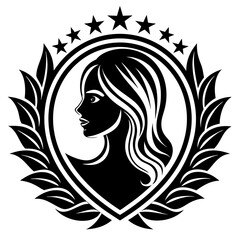 beauty care logo design silhouette vector art illustration