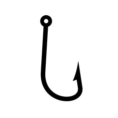 Fishing hook (fishhook) icon. Fishing or bait symbol. lure or trap.