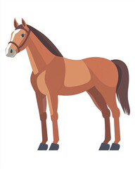 Obraz premium full blooded thoroughbred racing cartoon award winning stallion. 4k full hd animal illustration design art isolated on white background