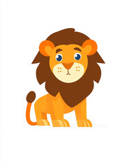 Obraz premium wild jungle safari baby cartoon lion cub with a questionable look on his face. 4k full hd animal illustration design art isolated on white background