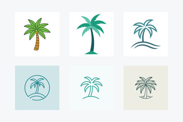 Elegant Palm Tree Vector Illustration: Cartoon, Clipart, and Line Art