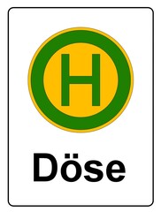  lllustration eines Bushaltestellen Schildes mit der Aufschrift 