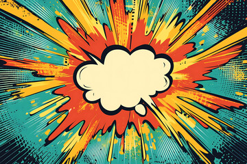 Colored Speech Bubble in Pop-Art Style