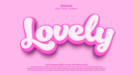 Lovely text effect, 3d text effect lovely theme.