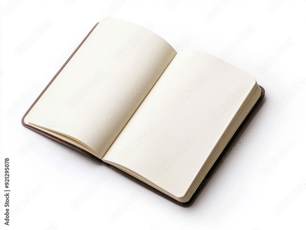 Poster open blank notebook isolated on white background