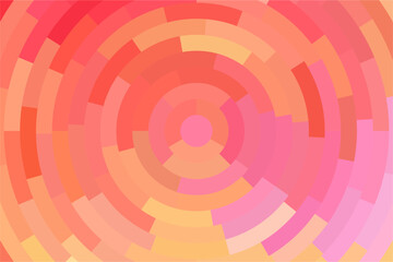 Mosaic red circle background. Gradient abstract rounded pixel background. 