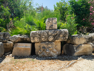 Architecture detail, Myra Roman ruins, Örenyeri, Demre, Turkey