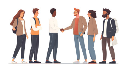 Obraz premium Casual business people shaking hands.