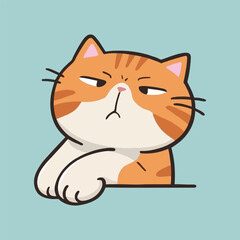 Vector Illustration of Cute Cartoon Cat Characters on Isolated Background