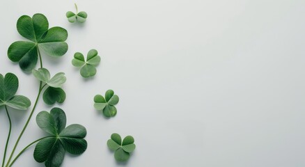 Obraz premium Close-Up of Shamrock Leaves on a Soft Surface