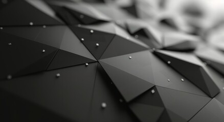 Abstract Black Geometric Wall Design With Triangular Shapes and Textures