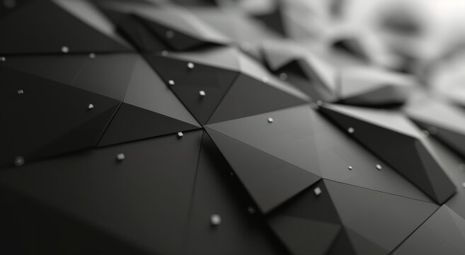 Abstract Black Geometric Wall Design With Triangular Shapes and Textures