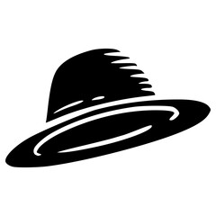 rounded or cowboy hat hand drawn glyph icon