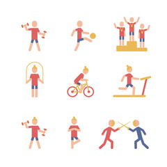 Olympic sports icons , vector colorful pictograms on white background. Sport people set.