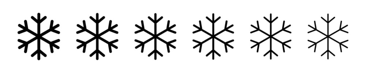 Snowflake line icon. snow icon isolated on white background. Symbol of winter, frozen icon.