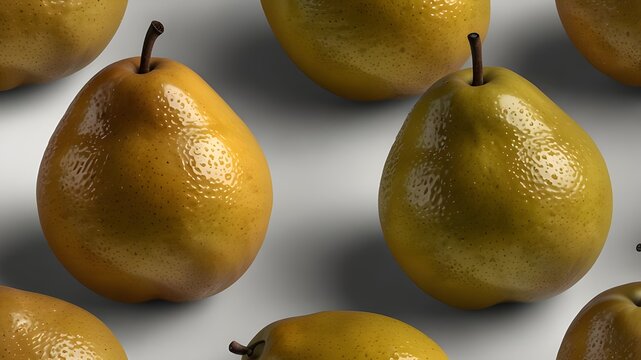 High resolution 3D image of ripe Nashpati or Pear