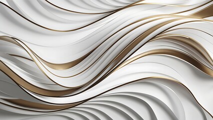 abstract white and gold wave line on white background
