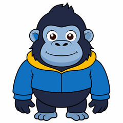 Naklejka premium Cute and cool Gorilla Art vector illustration