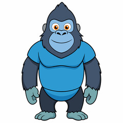 Cute and cool Gorilla Art vector illustration