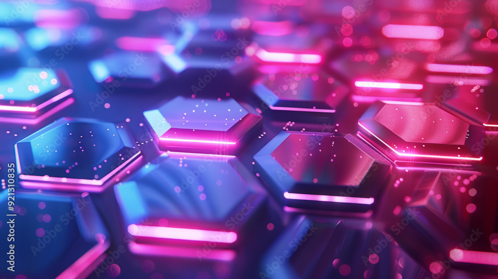 Poster digital hexagon abstract background