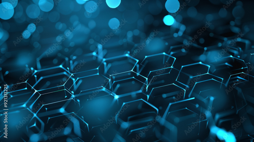 Poster digital hexagon abstract background