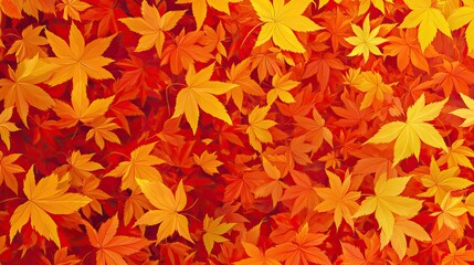 Obraz premium Autumn Leaves the Background with Warm and Vibrant Colors. AI generated image wallpaper